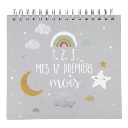 ALBUM DE NAISSANCE MOTIF CONSTELLATION - GRIS