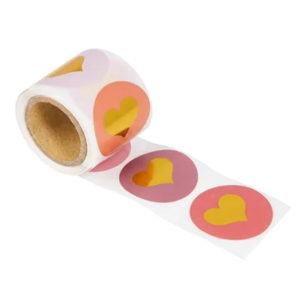ROULEAU DE STICKERS COEUR - DORÉ
