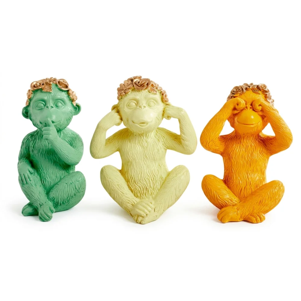 AI Generated Product Image FIGURINE DÉCORATIVE SINGE DE LA SAGESSE - MULTICOLORE – Image 1