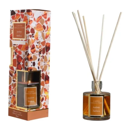 DIFFUSEUR DE PARFUM 6 TIGES 50 ML, SENTEUR AMBRE