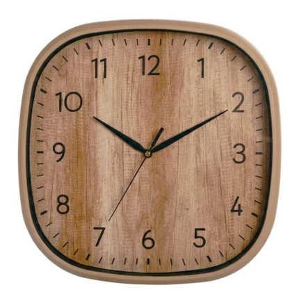 HORLOGE MURALE CARRÉE EN BOIS 30X30 CM