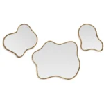 LOT DE 3 MIROIRS DÉCORATIFS - DORÉ