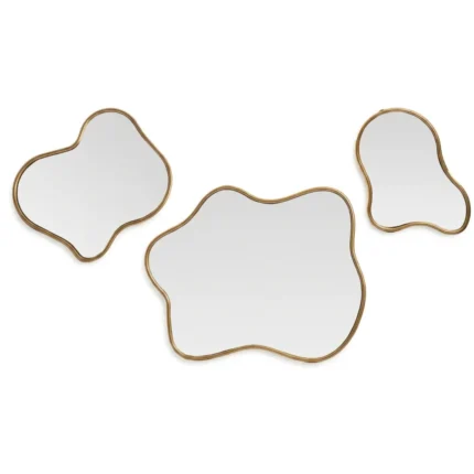 LOT DE 3 MIROIRS DÉCORATIFS - DORÉ