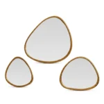 LOT DE 3 MIROIRS DÉCORATIFS - DORÉ
