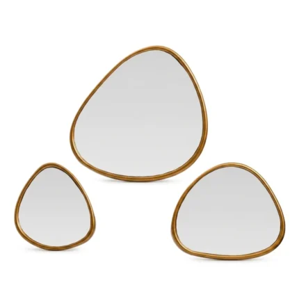 LOT DE 3 MIROIRS DÉCORATIFS - DORÉ