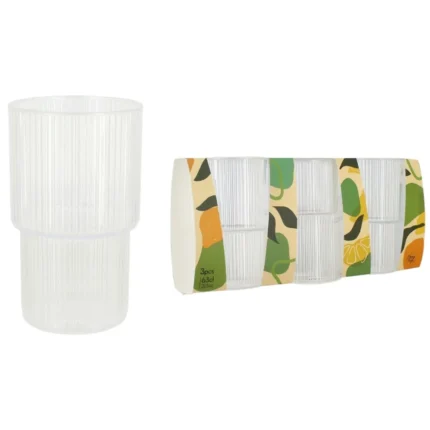 LOT DE 3 GOBELETS 63 CL EN PLASTIQUE - TRANSPARENT