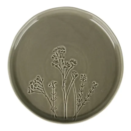 ASSIETTE PLATE 26,5 CM EN GRÈS - MOTIF FLORAL