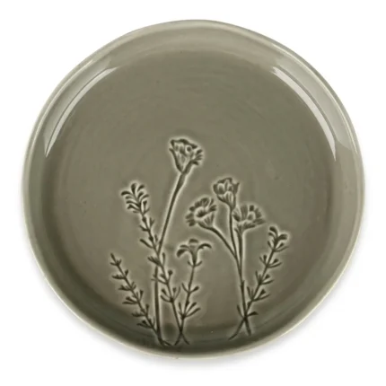 ASSIETTE DESSERT 20,2 CM EN GRÈS - MOTIF FLORAL