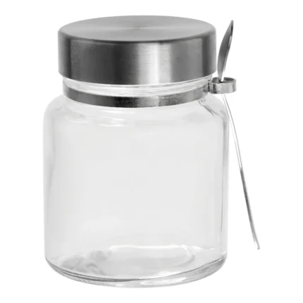 BOCAL AVEC COUVERCLE ET CUILLÈRE EN INOX