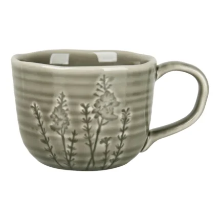 MUG 40 CL EN GRÈS - MOTIF FLORAL