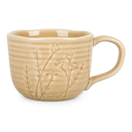 MUG 40 CL EN GRÈS - MOTIF FLORAL