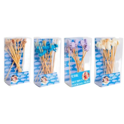 LOT DE 20 PIQUES DÉCORATIFS MOTIF MER