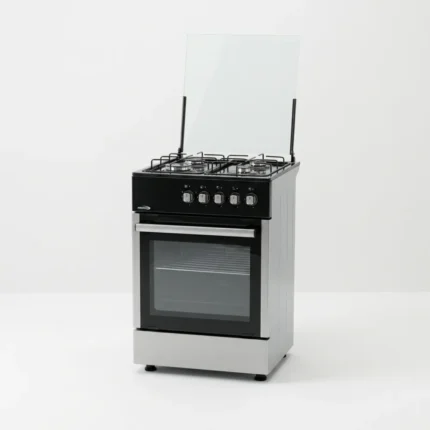 CUISINIÈRE 4 FEUX GAZ AVEC FOUR GAZ ET GRILL - NOIR ET ARGENT SHARCOOL