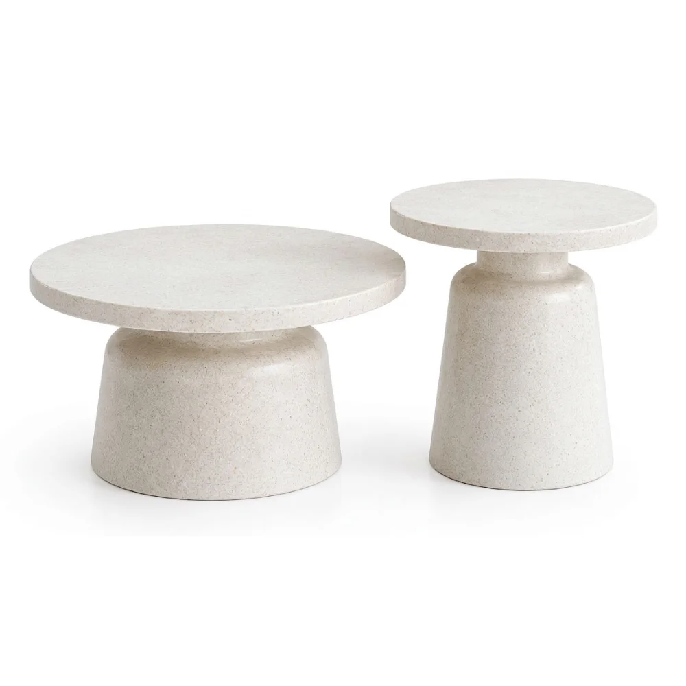 AI Generated Product Image SET 2 TABLES BASSES GIGOGNES EN MÉTAL - BLANC – Image 1
