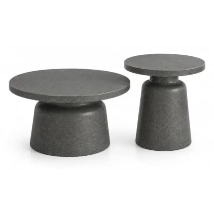 SET 2 TABLES BASSES GIGOGNES EN MÉTAL - NOIR