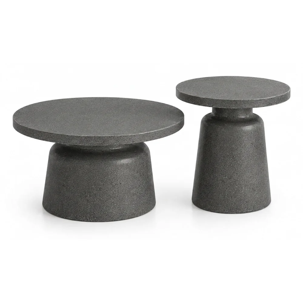AI Generated Product Image SET 2 TABLES BASSES GIGOGNES EN MÉTAL - NOIR – Image 1