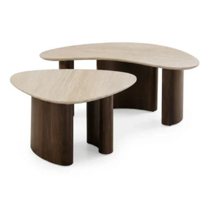 SET 2 TABLES BASSES GIGOGNES EN MDF - CHÊNE