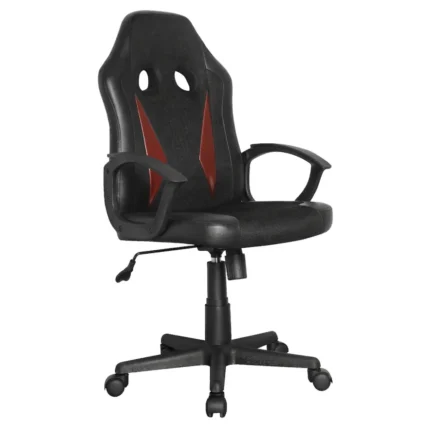 FAUTEUIL GAMER EN MAILLE ET PVC - NOIR ET ROUGE
