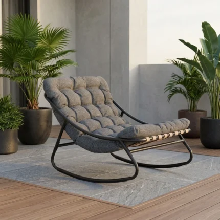 ROCKING CHAIR EN TISSU - NOIR ANTHRACITE