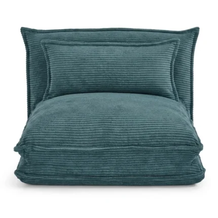 FAUTEUIL CONVERTIBLE PLIANT 1 PLACE VELOURS CÔTELÉ - BLEU