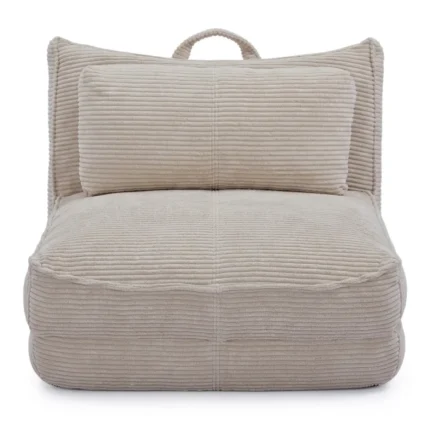 FAUTEUIL CONVERTIBLE PLIANT 1 PLACE VELOURS CÔTELÉ - BEIGE