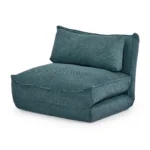 FAUTEUIL CONVERTIBLE PLIANT 1 PLACE VELOURS CÔTELÉ - BLEU