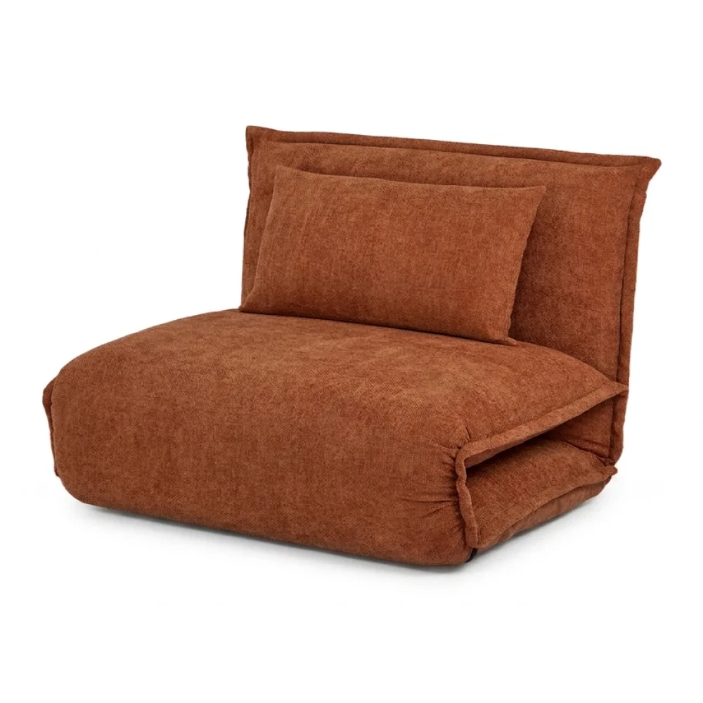 AI Generated Product Image FAUTEUIL CONVERTIBLE PLIANT 1 PLACE TISSU BOUCLÉ - TERRACOTTA – Image 1
