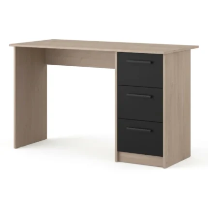 BUREAU 3 TIROIRS - CHENE ET NOIR