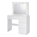 COIFFEUSE AMPOULES LED 4 TIROIRS - BLANC