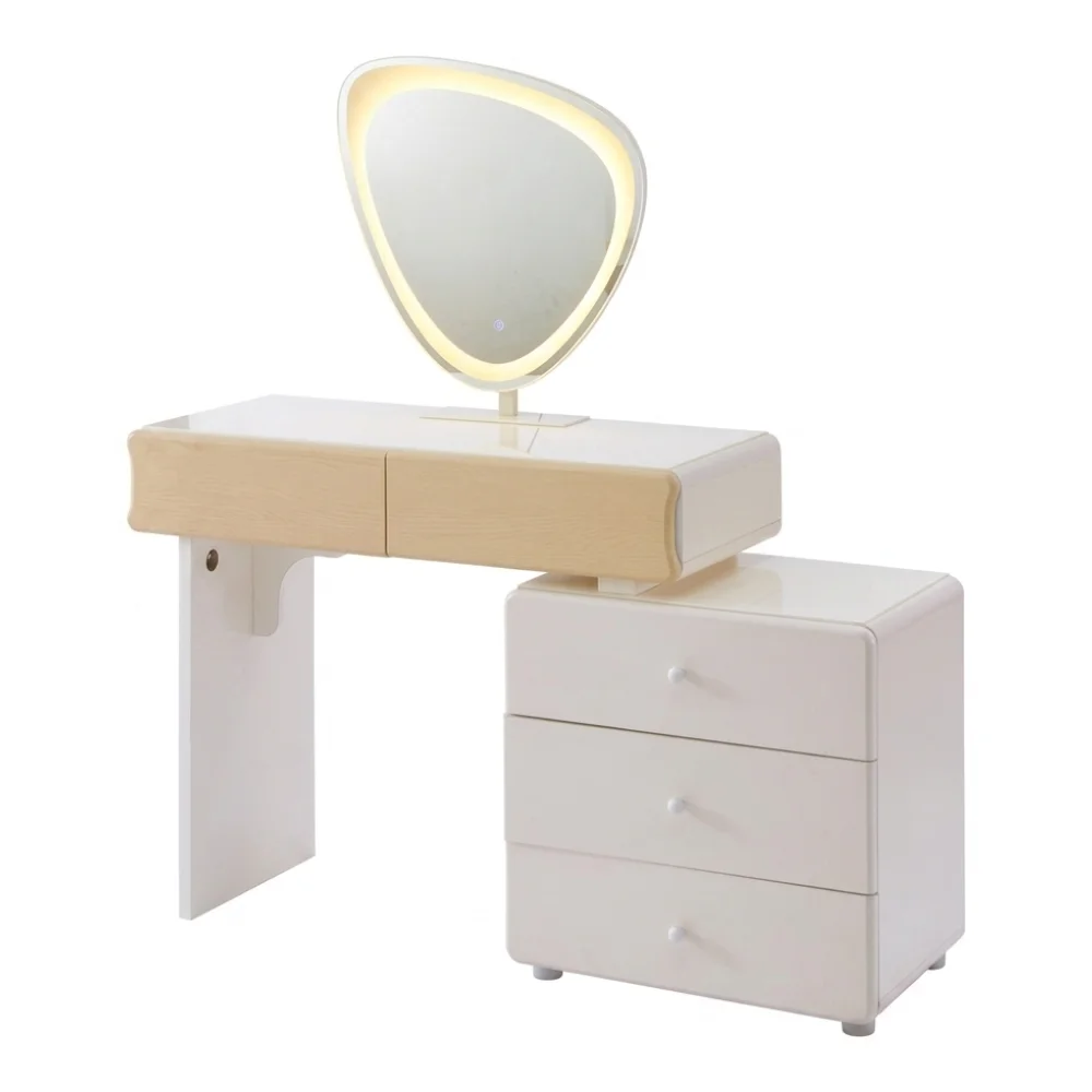 AI Generated Product Image COIFFEUSE LED 5 TIROIRS - BLANC CHÊNE – Image 1