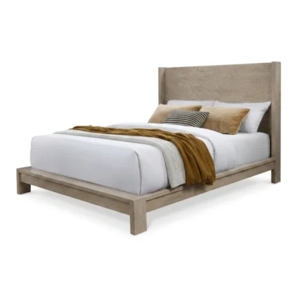 LIT + SOMMIER 160X200 CM - GRIS WASH