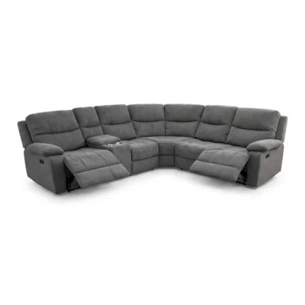 CANAPE D'ANGLE 2 RELAX & 2 CONSOLE BAR - GRIS