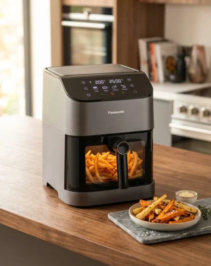 AIR FRYER 5 L TECHNOLOGIE VAPEUR DOUCE 11 MENUS 1450 W - GRIS & NOIR - PANASONIC