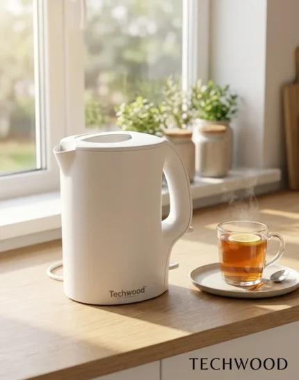 BOUILLOIRE FILAIRE 1 L 900 W ARRÊT AUTOMATIQUE - BLANC - TECHWOOD