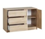 COMMODE 1 PORTE ET 3 TIROIRS - CHENE JAPON – Image 2