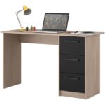 BUREAU 3 TIROIRS - CHENE ET NOIR – Image 2