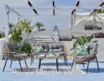 CANAPE 2 PLACES + 2 FAUTEUILS + TABLE BASSE - NATUREL – Image 2