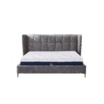 LIT + TÊTE DE LIT + SOMMIER 180X200 CM EN TISSU - GRIS PEWTER – Image 2