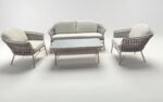 CANAPÉ 2 PLACES + 2 FAUTEUILS + TABLE BASSE - GRIS – Image 2