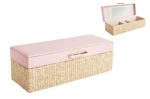 BOÎTE À BIJOUX 28X10X9,5 CM EN BOIS ET TISSU – Image 2