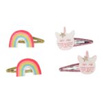 LOT DE 2 BARRETTES CHAT OU ARC-EN-CIEL – Image 2