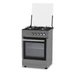 CUISINIÈRE 4 FEUX GAZ AVEC FOUR GAZ ET GRILL - NOIR ET ARGENT SHARCOOL – Image 2