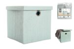BOÎTE DE RANGEMENT CARRÉE EN PLASTIQUE - VERT CLAIR – Image 2