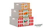 CAISSE DE RANGEMENT EN CARTON MOTIF RAYURES FRUITS - GRAND FORMAT – Image 2
