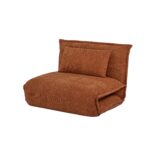 FAUTEUIL CONVERTIBLE PLIANT 1 PLACE TISSU BOUCLÉ - TERRACOTTA – Image 2