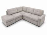 CANAPÉ D'ANGLE GAUCHE CONVERTIBLE AVEC COFFRE DE RANGEMENT - GRIS – Image 2
