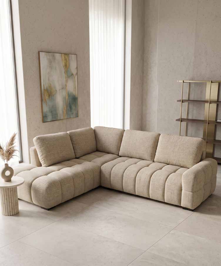 OPE20 (4) CANAPÉ D'ANGLE GAUCHE COFFRE EN TISSU - BEIGE – Image 1