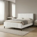 LIT TISSU 160 X 200 CM AVEC SOMMIER -  BEIGE