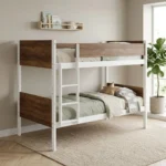 LIT SUPERPOSÉ 90 X 190 CM  AVEC SOMMIER - BLANC