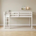 LIT SURELEVE 90 X 190 CM  AVEC SOMMIER - BLANC